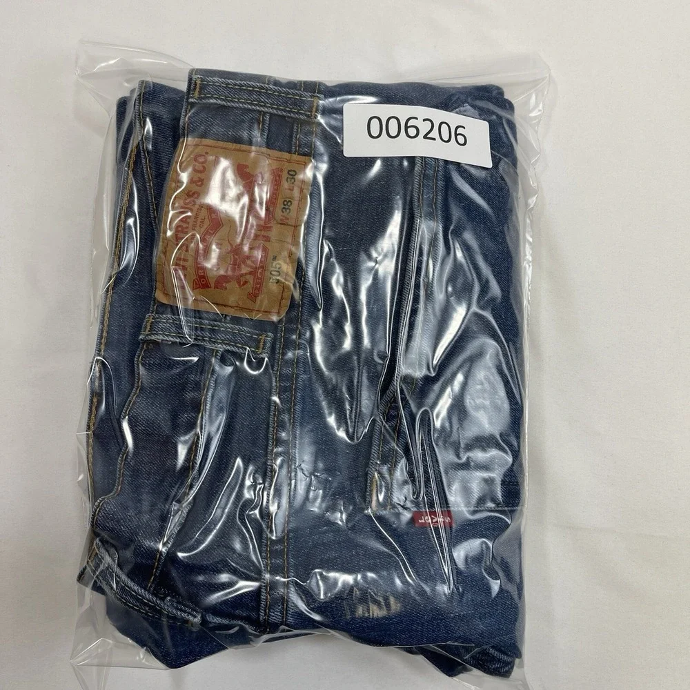 Levi's Jeans Men 38x30 Blue 505 Straight Medium Wash Denim Y2K Cowboy Grunge 90s